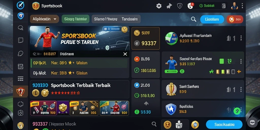 Tampilan gameplay aplikasi 93337 dengan fitur sportsbook yang menarik.