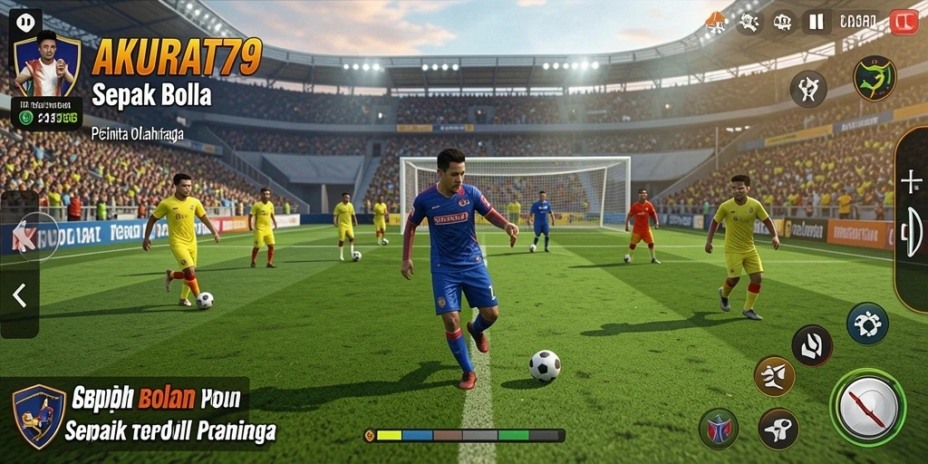 Tangkapan layar gameplay AKURAT79 dengan visual sepak bola yang memukau.