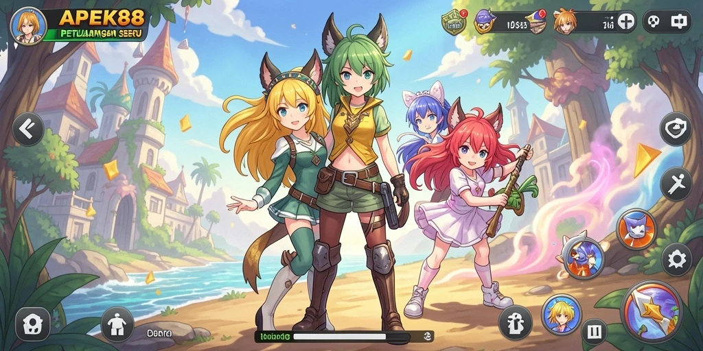 Tampilan gameplay APEK88 yang menakjubkan dengan karakter Anime.