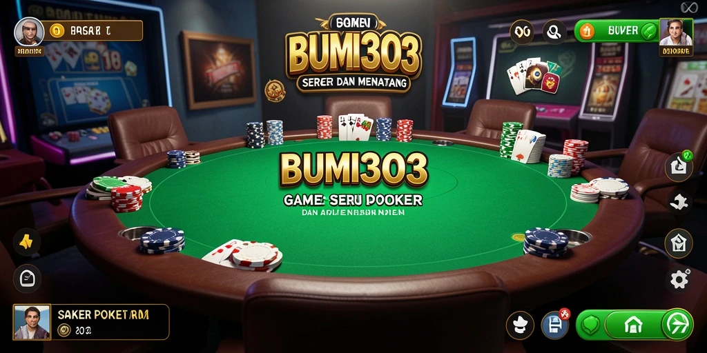 Tampilan menarik dari gameplay BUMI303 yang penuh strategi poker.