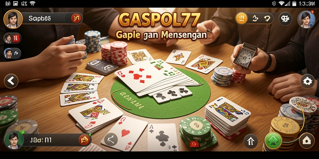 Screenshot menampilkan gameplay seru Gaple di GASPOL77.