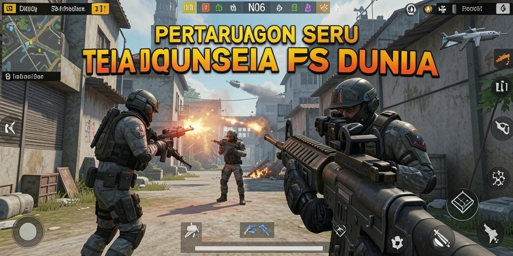 Screenshot gameplay N06 menampilkan aksi pertempuran yang intens.