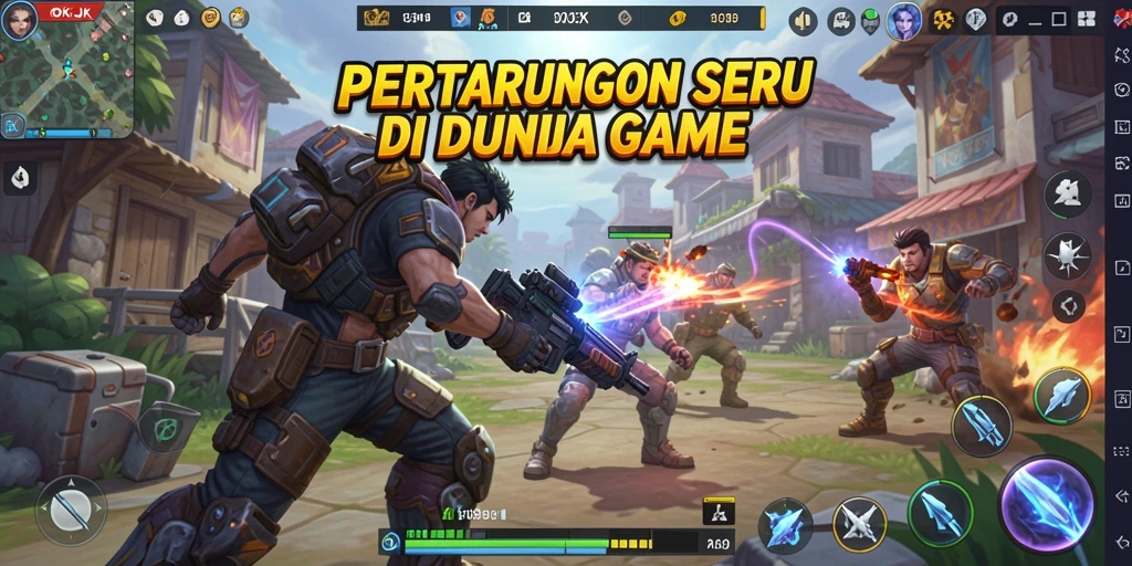 Tangkapan layar dari gameplay OKJK menunjukkan aksi pertarungan yang mendebarkan.