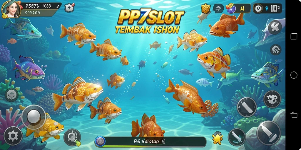 Screenshot gameplay PP7SLOT yang menampilkan serunya menembak ikan.