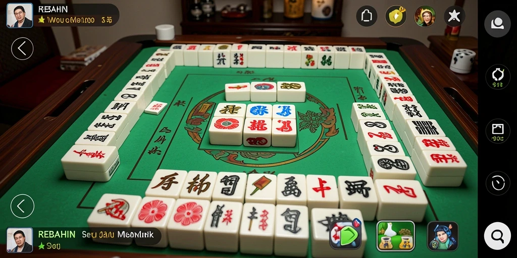 Tampilan gameplay menarik dari REBAHIN di tengah tantangan Mahjong.