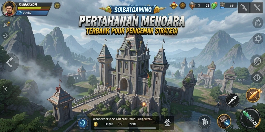 Tangkapan layar gameplay SOBATGAMING menampilkan pertahanan menara yang strategis dan seru.